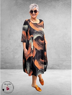 DYB Ballonjurk Graphic Print Zwart-Oranje